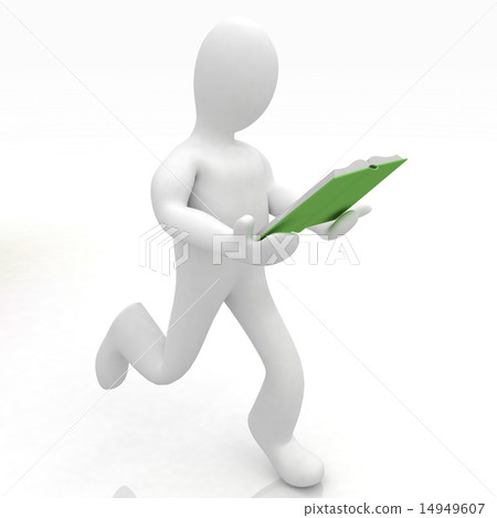 man carries open boock on white background 14949607