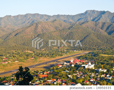 Aerial view of Mae Hong Son airport. 14950335