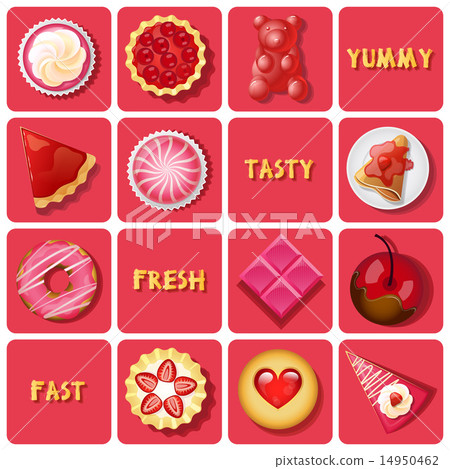 illustration of dessert and baked goods illustration of dessert and baked goods 14950462