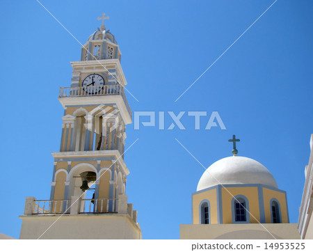 Church towers in Fira town 14953525