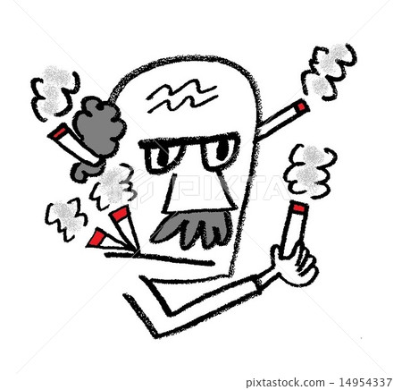 一個男人抽著煙 14954337