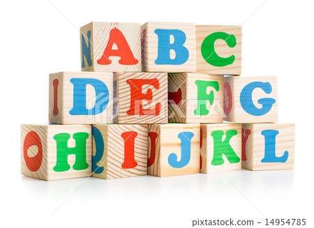 alphabet wood bricks tower or wall isolated on white alphabet wood bricks tower or wall isolated on white 14954785