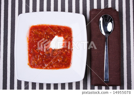 borsch in white plate borsch in white plate 14955078