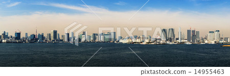 Panorama of Tokyo Bay seen from Rainbow Bridge Panorama of Tokyo Bay seen from Rainbow Bridge 14955463