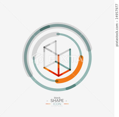 Minimal line design logo, business icon, block 14957977