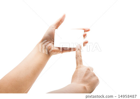 blank cards in a hand isolated on white background blank cards in a hand isolated on white background 14958487
