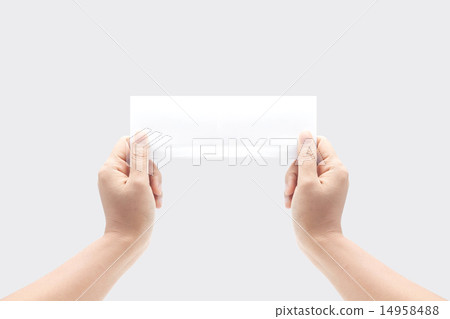 blank cards in a hand isolated blank cards in a hand isolated 14958488