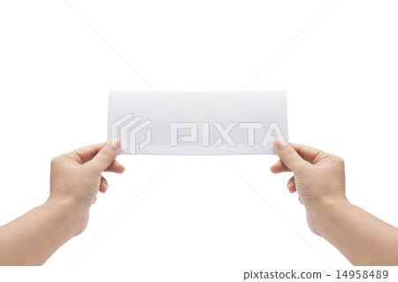blank cards in a hand isolated on white background blank cards in a hand isolated on white background 14958489