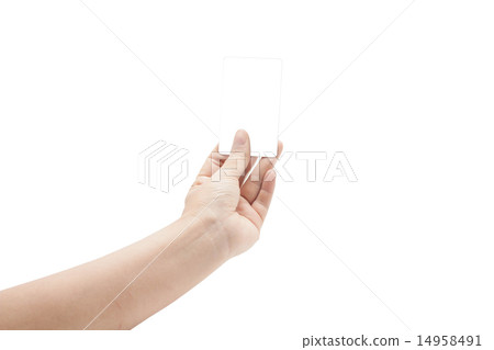 blank cards in a hand isolated on white background blank cards in a hand isolated on white background 14958491