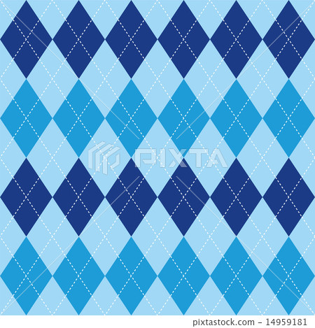Argyle pattern blue rhombus seamless texture 14959181