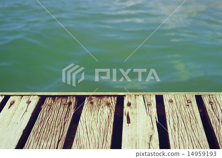 Summer time wooden deck with clipping path 14959193