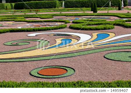 abstract tracery in regular garden abstract tracery in regular garden 14959407