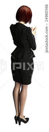 Female perming 3DCG illustration material 14960566