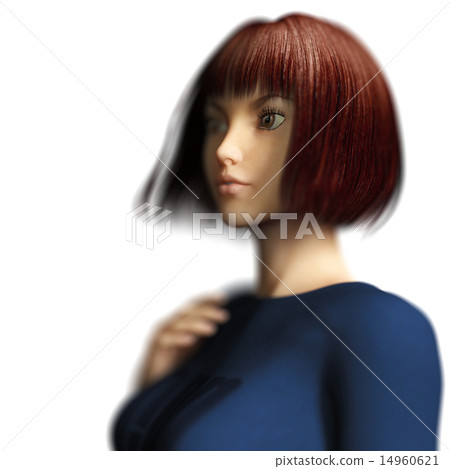 Bob hair female perming 3DSG illustration material 14960621