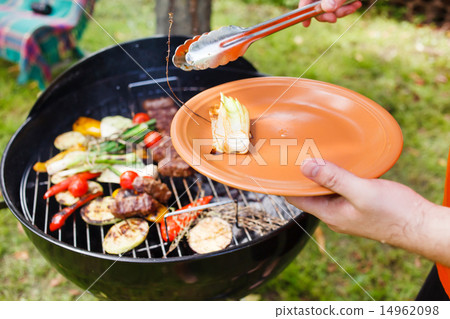 grilled kebab and vegetables 14962098