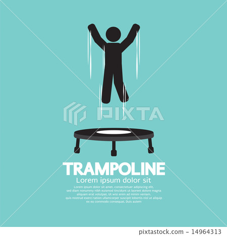 Black Symbol Of A Person Jumping On Trampoline Black Symbol Of A Person Jumping On Trampoline 14964313