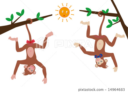 猴子新年的卡片的例證2016年黃道帶標誌的可滲透的材料 14964683