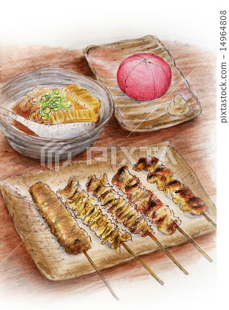 Food illustration ~ Yakitori · Salad Food illustration ~ Yakitori · Salad 14964808