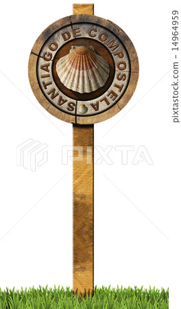 Santiago de Compostela - Wooden Sign Santiago de Compostela - Wooden Sign 14964959