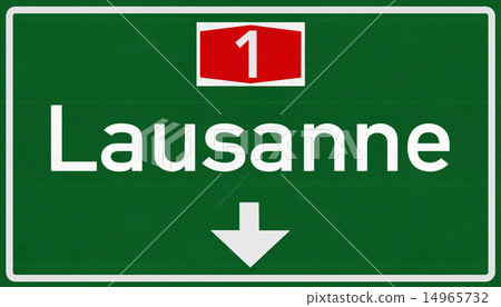 Lausanne Switzerland Highway Road Sign 14965732