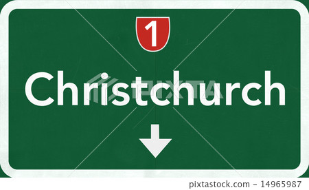 Christchurch New Zealand Highway Road Sign 14965987