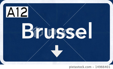 Brussel Belgium Highway Road Sign Brussel Belgium Highway Road Sign 14966401