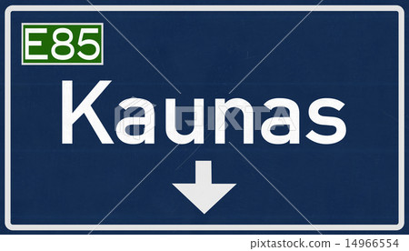Kaunas Lithuania Highway Road Sign Kaunas Lithuania Highway Road Sign 14966554