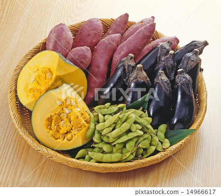 Vegetable assembly (Edamame, pumpkin, pumpkin, eggplant, eggplant, sweet potato) 14966617