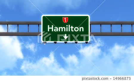 Hamilton New Zealand Highway Road Sign Hamilton New Zealand Highway Road Sign 14966873