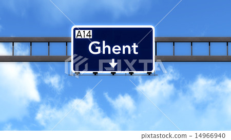 Ghent Belgium Highway Road Sign Ghent Belgium Highway Road Sign 14966940