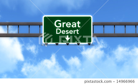 Great Desert Australia Highway Road Sign 14966966