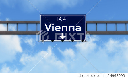 Vienna Austria Highway Road Sign - Stock Illustration [14967093] - PIXTA
