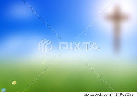 Abstract cross coluds on the clear blue sky 14968252