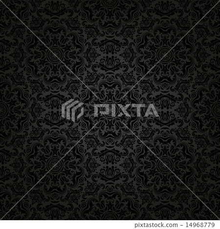Damask Seamless Vector Pattern. Orient Dark Background 14968779