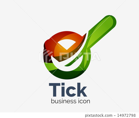 Modern tick abstract wave logo design 14972798
