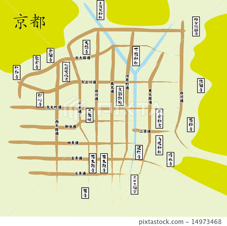 Map of the temple in Kyoto Map of the temple in Kyoto 14973468