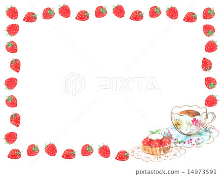 Strawberry Strawberry Strawberry Frame Frame Fruit Food Strawberry Tart Cake Dessert Sweet Delicious 14973591