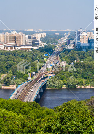 View of Left Bank of Dnieper in Kiev, Ukraine View of Left Bank of Dnieper in Kiev, Ukraine 14973783