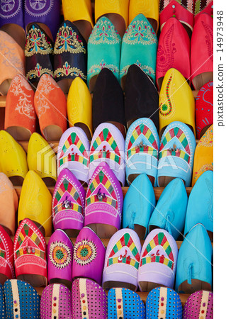 Colorful handmade leather slippers 14973948
