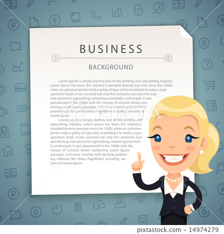 Aquamarine Business Background with Business-Lady 14974279