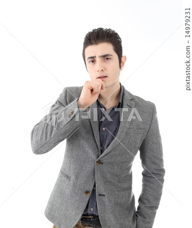 Man hand on chin thinking worried 14979231