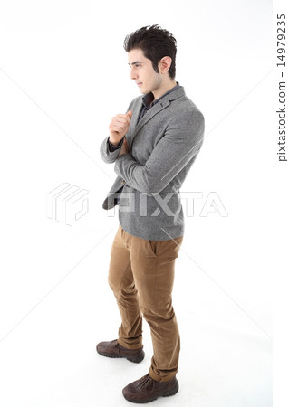 Man pose stand thinking Man pose stand thinking 14979235