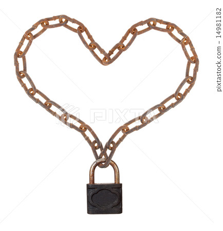 Heart of a metal chain on the lock Heart of a metal chain on the lock 14981182