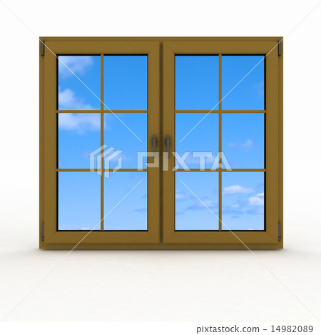 3d closed plastic window on white background 3d closed plastic window on white background 14982089