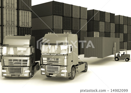 Loading of containers on big  trucks  14982099