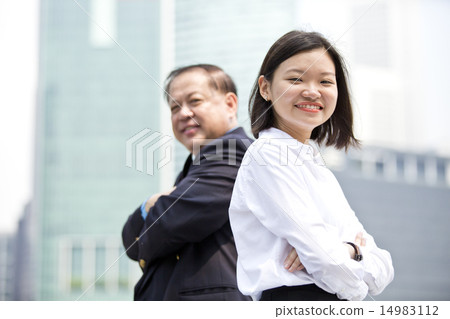 Asian businessman & female executive portrait Asian businessman & female executive portrait 14983112