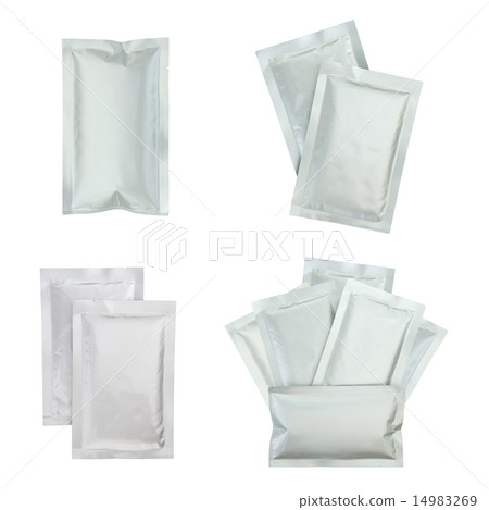 Set of plastic package isolated on white 14983269