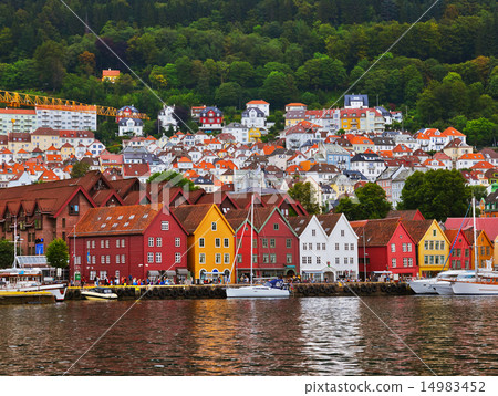 Famous Bryggen street in Bergen - Norway 14983452