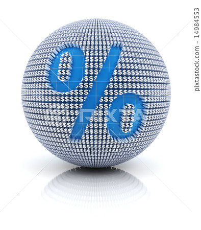 Percentage icon on globe formed by dollar sign Percentage icon on globe formed by dollar sign 14984553