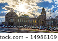 April 10, 2015. Main building of famous Kievsky Railway Terminal in Moscow. There are regular servic 14986109